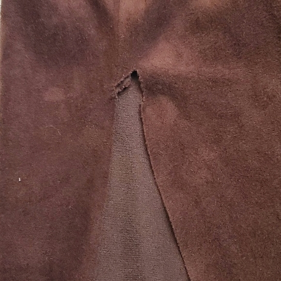 Uniform John Paul Richard Brown Soft Faux Suede Lace-Up Top 1X (see description) - Picture 9 of 10